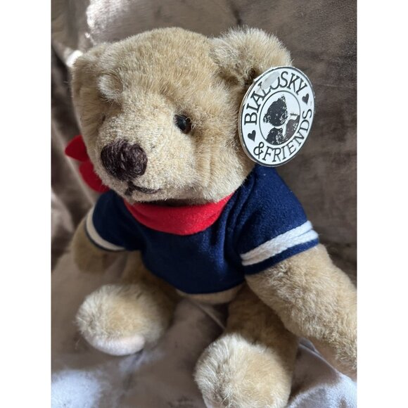 VTG Bialosky & Friends Gund 6" Plush Teddy Bear Sailor Scarf Stuffed Tags 1982 - Picture 3 of 16